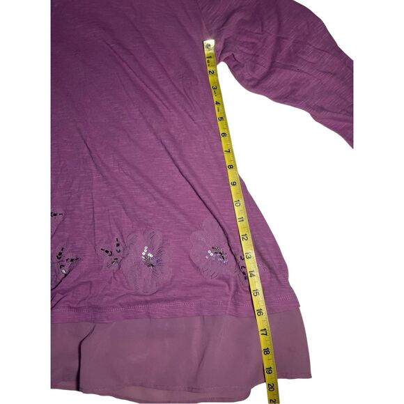 Logo Lori Goldstein L 3D beaded tunic tshirt - Picture 9 of 9